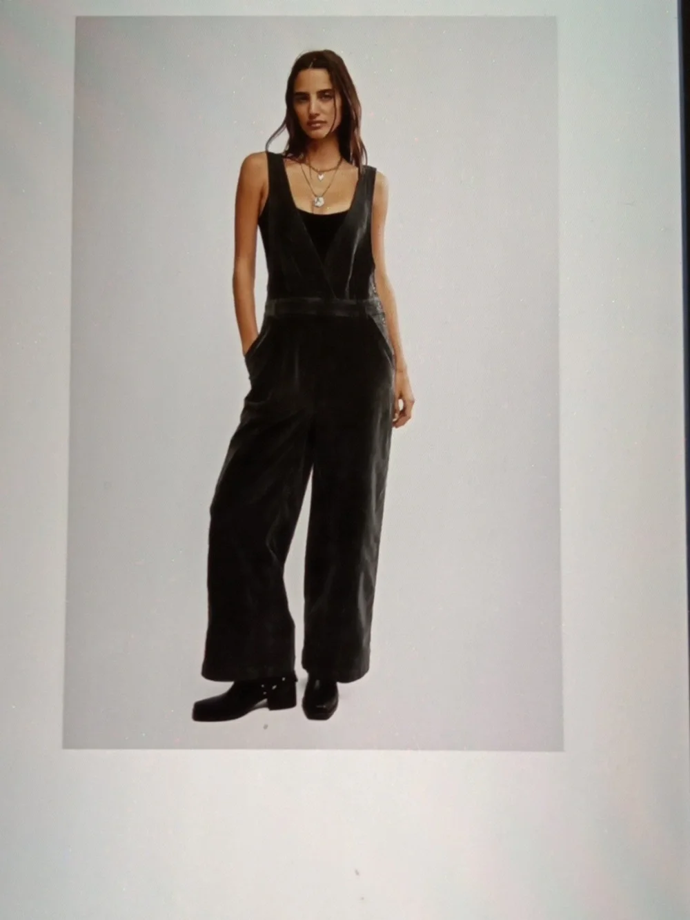Free People Mara Cord Overall Jumpsuit Surplice Wrap Wide Leg Couduroy  Small